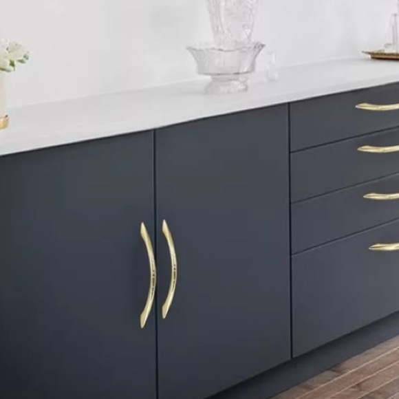 New! BE 10pk Arched Vintage Zinc Alloy Cabinet Pull Handles Brushed Gold Brass - Picture 8 of 11